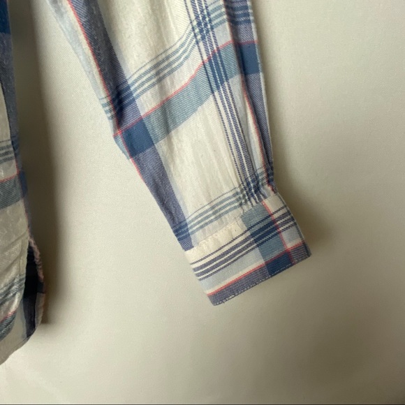 Old Navy Girls White/Blue Tunic Style Plaid Shirt - Picture 8 of 12